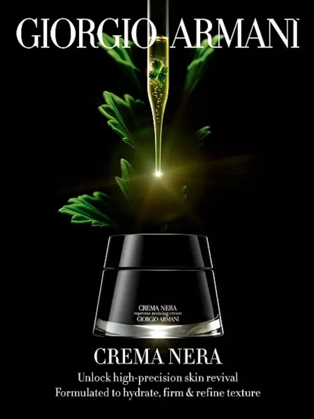 Giorgio Armani LARGE Crema Nera Supreme Light Reviving Cream 50 ml New Sealed